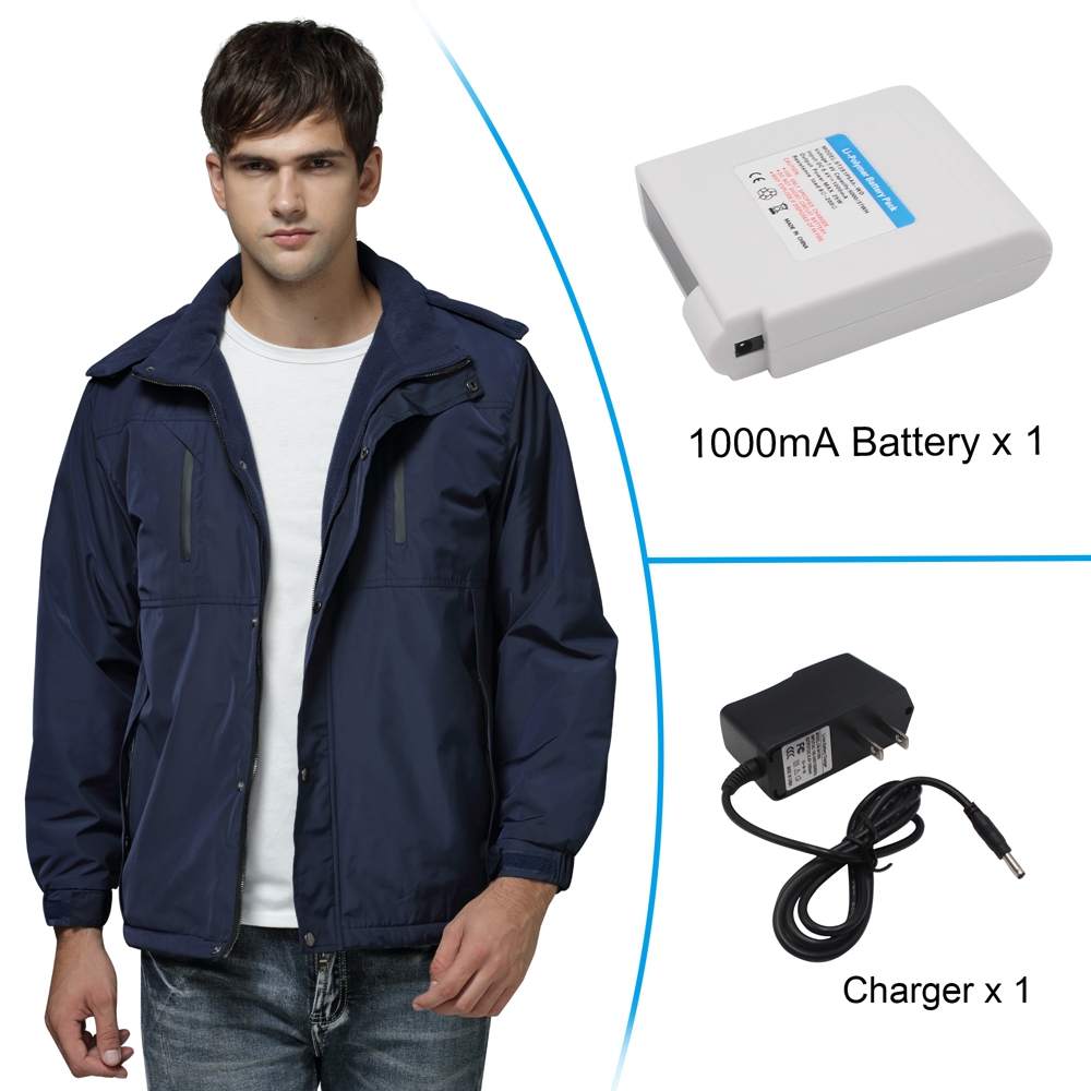 Men's Electric Battery Powered Heated Jacket Rechargeable Puffer Down Jackets,Waterproof Heat Insulate Jacket for Sports&Outdoors,Winter Warm Skiing Skating Climbing Hiking Jackets
